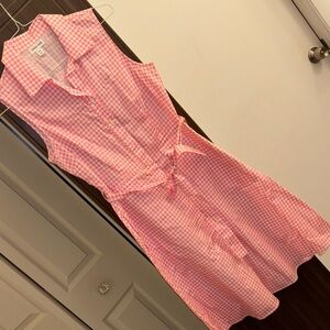 Pink Gingham Sleeveless Dress